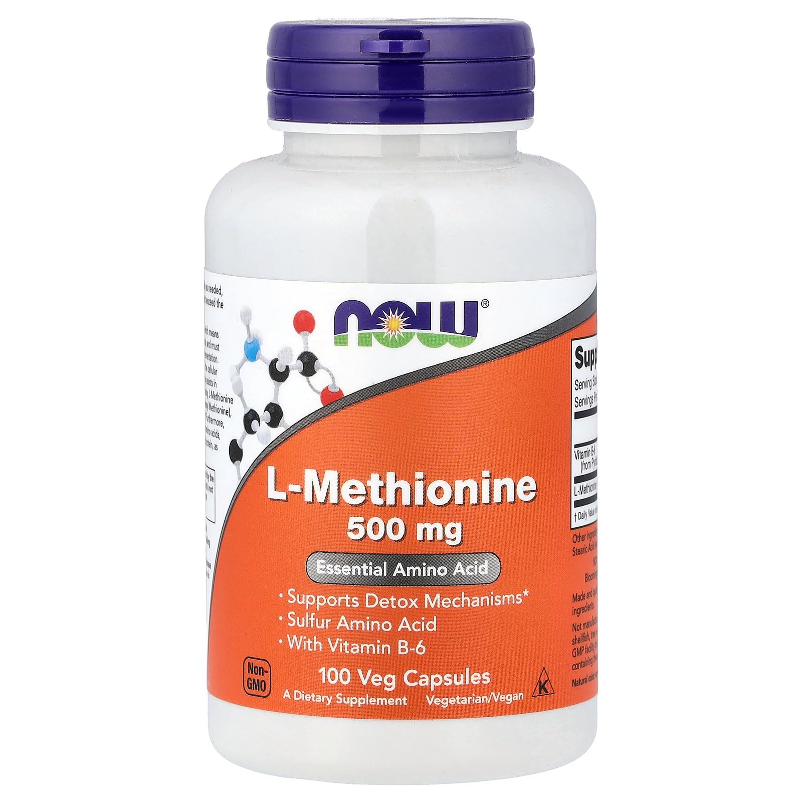 L-Methionine 500 mg Caps, 100 ct
