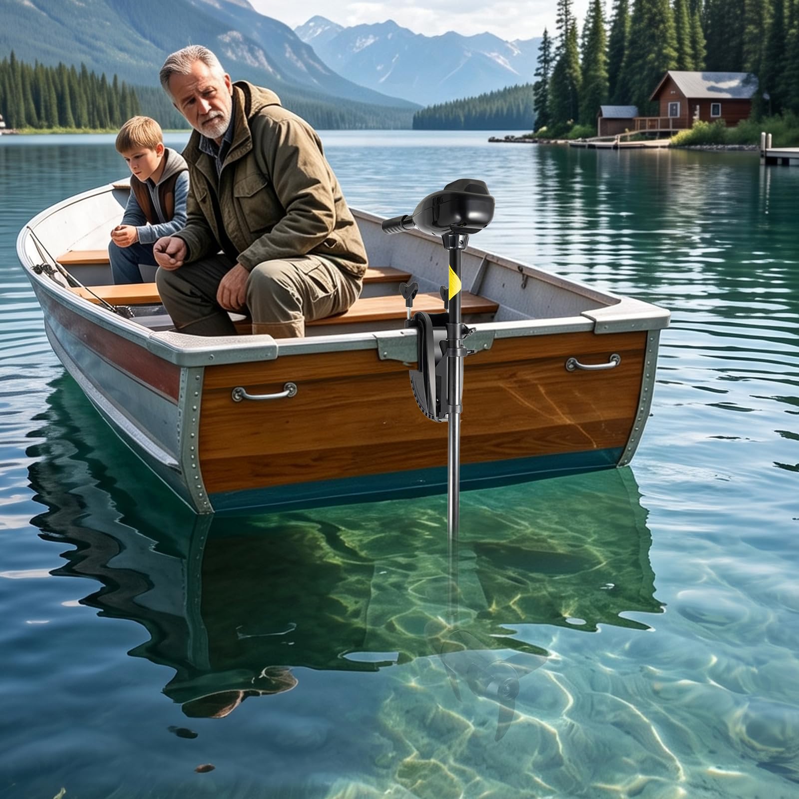 Elektrischer Aussenbordmotor 80lbs 12V Langschaft Bootsmotor