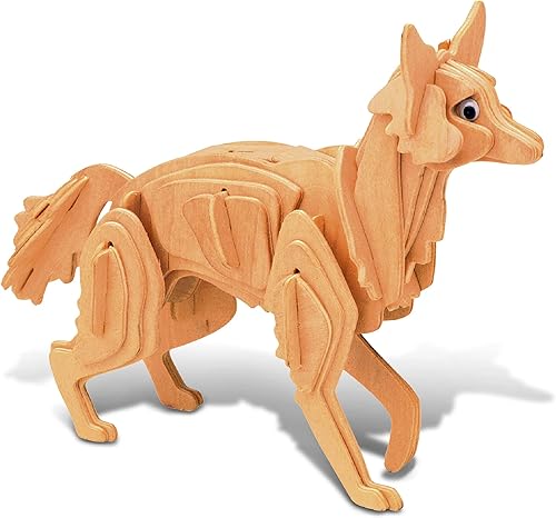 Puzzled Rompecabezas 3D Coyote Wood Craft Kit de modelo de construcción, divertido, único y educativo, juguete de madera para armar modelo de
