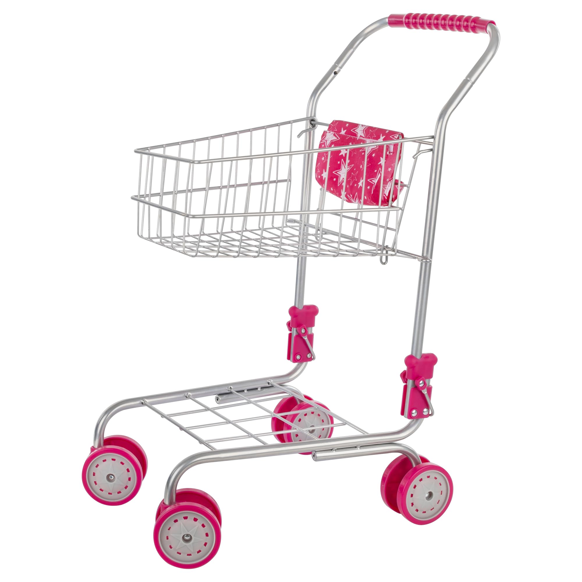 Idena Berlin Einkaufswagen aus Metall mit pinken Details Produktbeschreibung