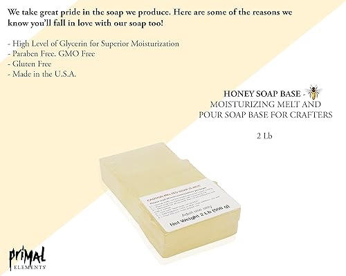 Miniatura 38 de Primal Elements Base de jabón de manteca de cacao, base de jabón de glicerina hidratante para derretir y verter para manualidades y hacer jabón