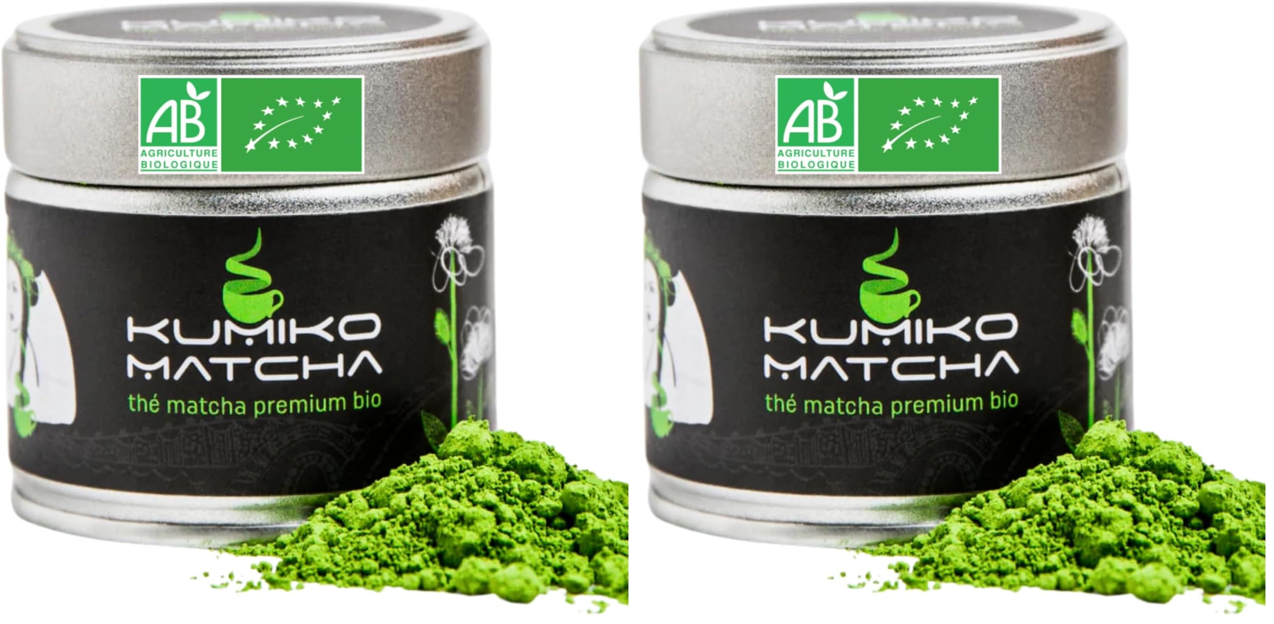 Thé Matcha Premium du Japon 30g Kumiko - Certifié Bio - Qualité de Cérémonie (Lot de 2)