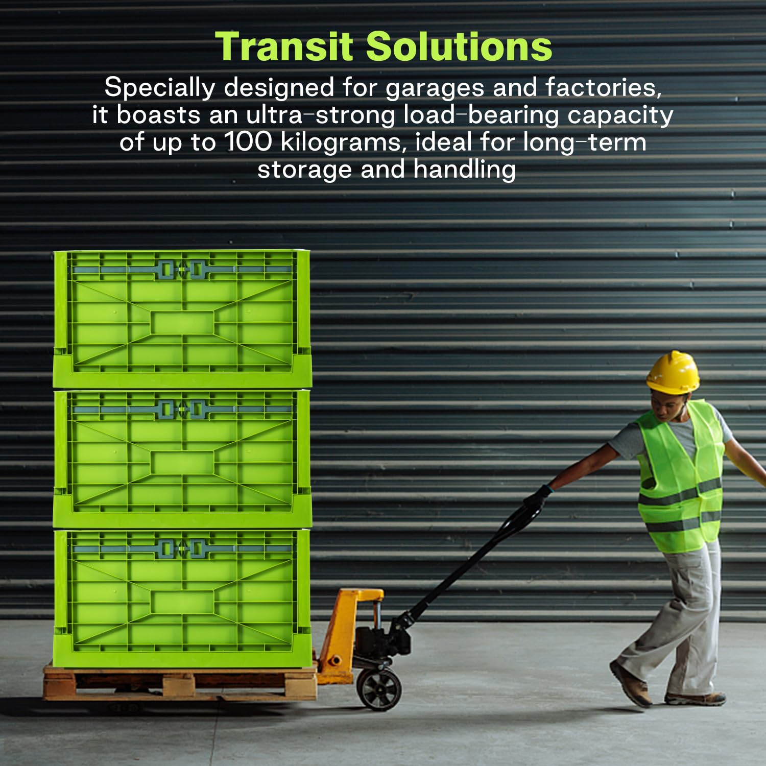 Snapklik.com : LivLab Stackable Utility Crates - Collapsible Plastic ...