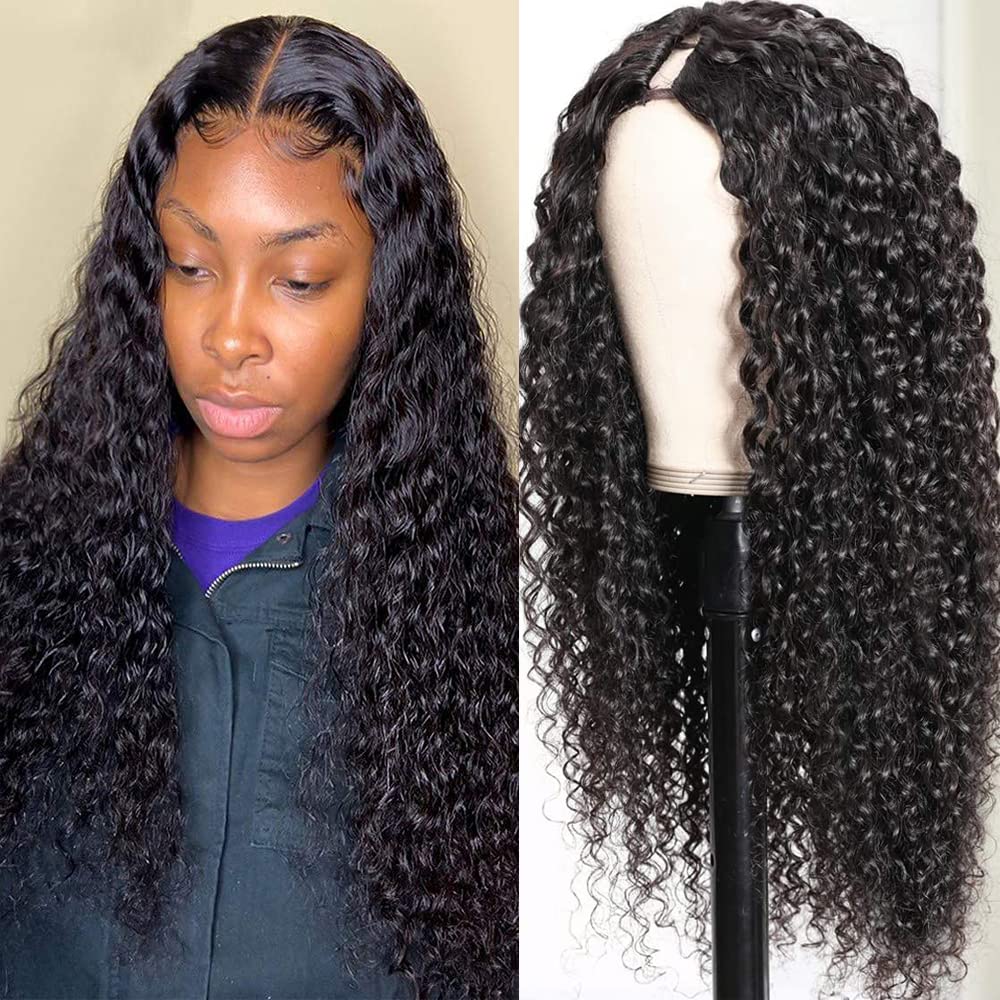 Ainmeys 26 Inch Curly V Part Wigs Brazilian Kinky Curly