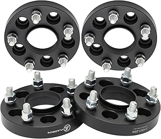 VLAOSCHI Black Forged 5x5 to 5x4.5 Hubcentric Wheel Adapters 1 Inch with 1/2" Studs Compatible with Jeep 5 Lug 5x127 to 5x114.3 for 2007-2018 Wrangler JK | 1999-2010 Grand Cherokee WJ WK - Pack of 4