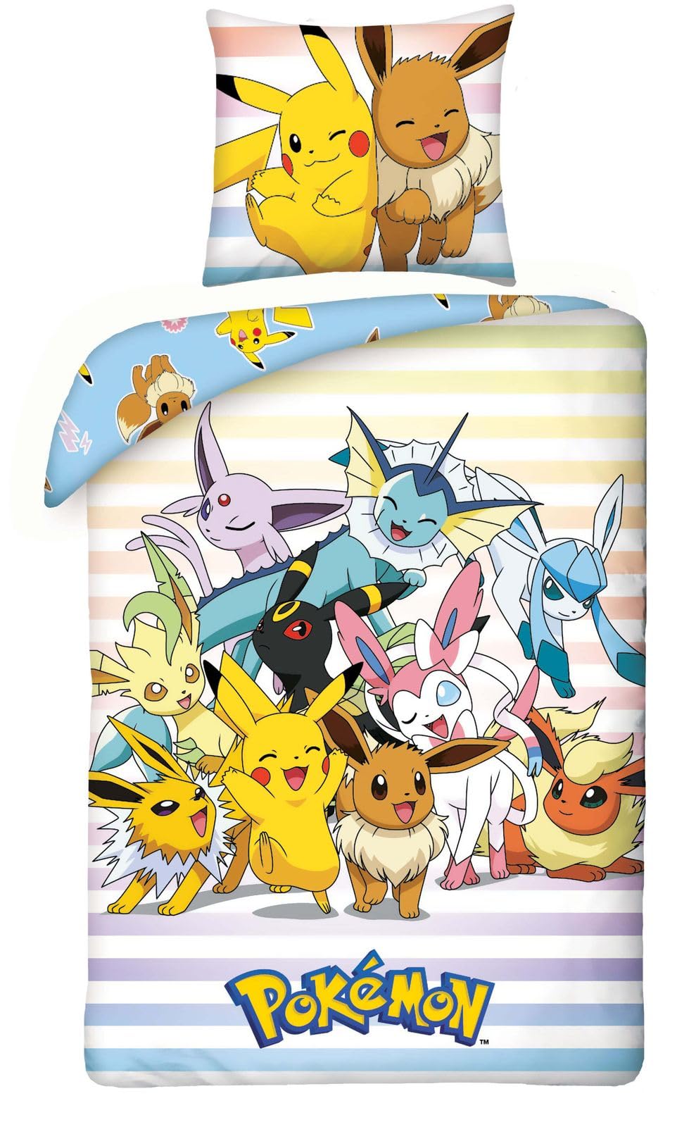 Pokemon Group Bed linen Duvet Cover 140x200+70x90cm