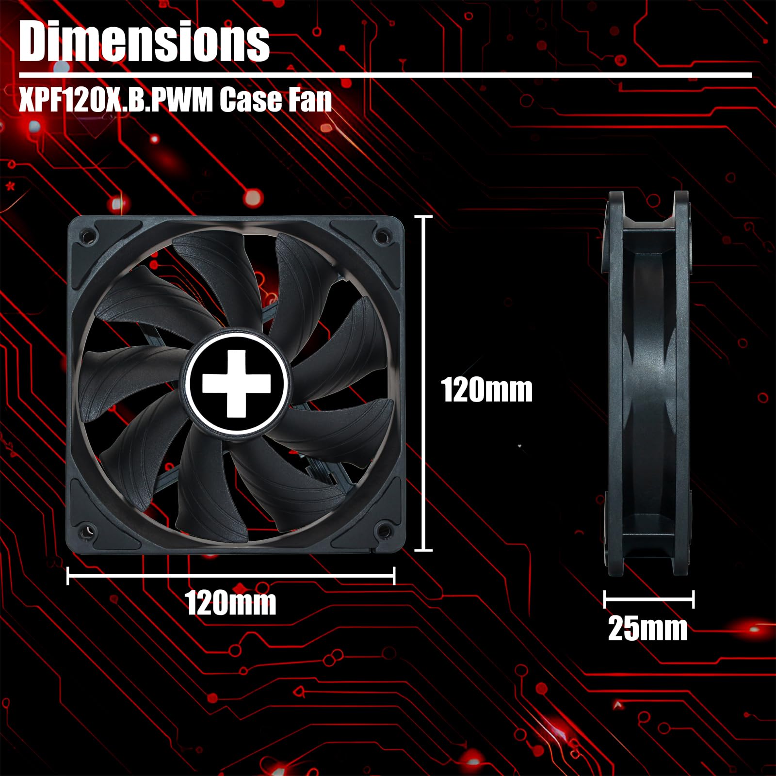 PC- Caselüfter XILENCE Performance X Serie Fan 120 mm, XPF120X.B.PWM