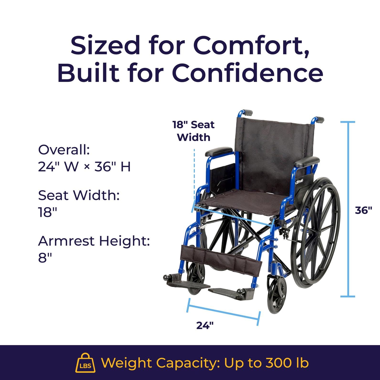 Lightweight Drive Medical Wheelchair - Easy Folding & FREE SHIPPING -7