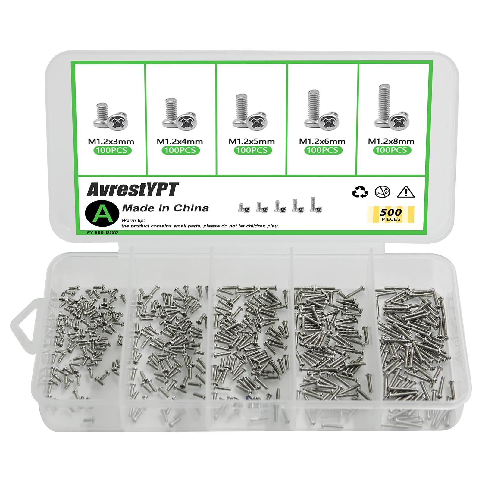 Metric Screw & Nut Kit - 1110 Pieces -15
