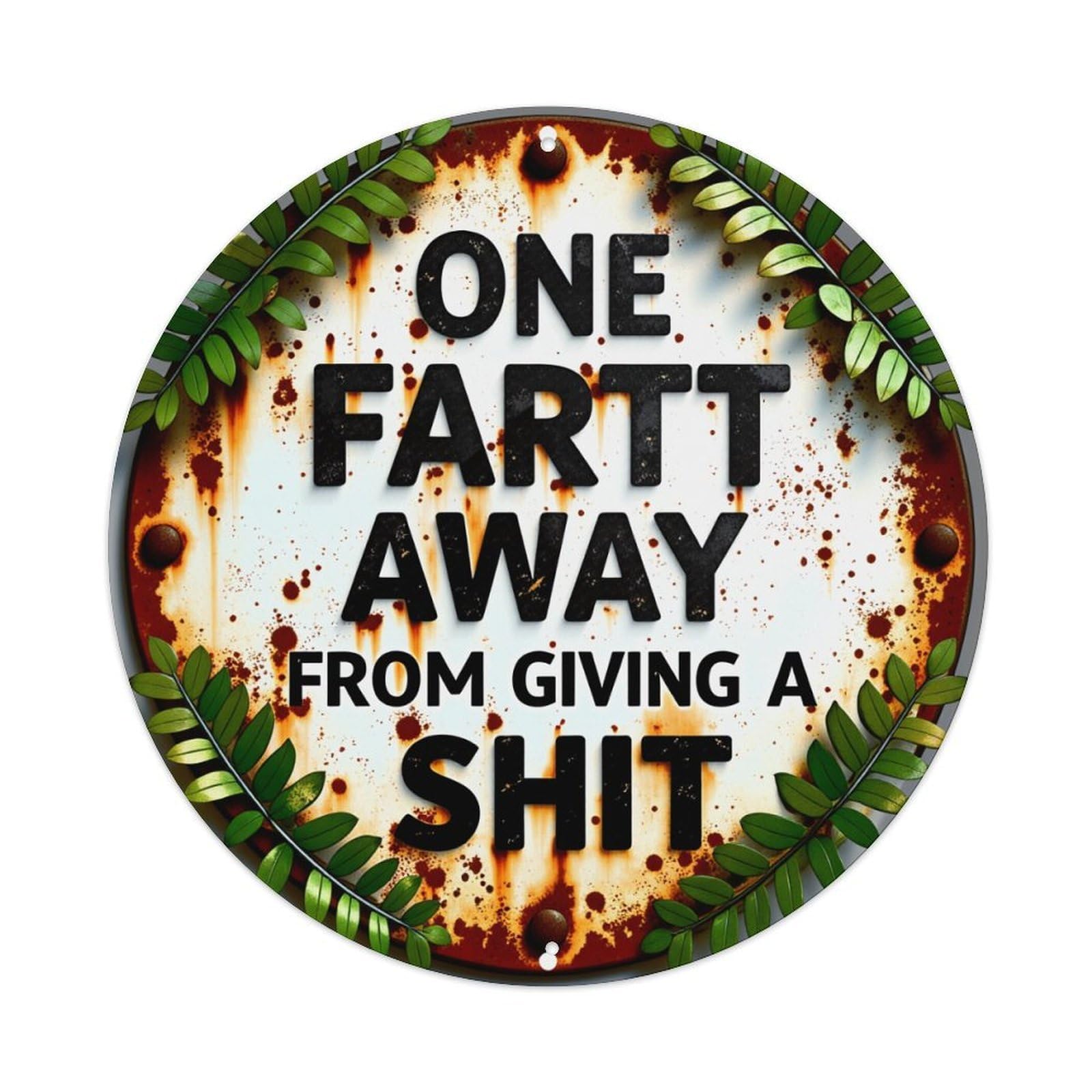 Jdfenggu Vintage One Fartt Away From Giving A Shit Retro Metal Tin Sign, Metal Poster For Bar, Home, Man Cave, Kitchen, Laundry Room Art Decor 8X8 Inch