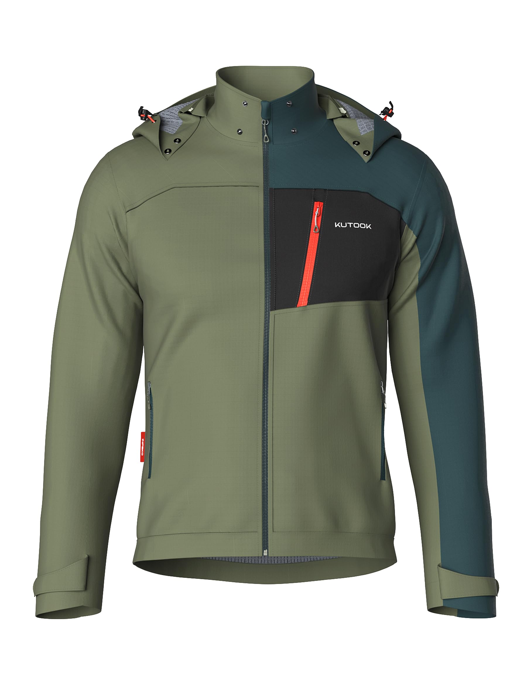 KUTOOK Chaqueta Softshell Hombre Ciclismo Forro Polar Térmica Montaña Senderismo Invierno Impermeable Cortavientos