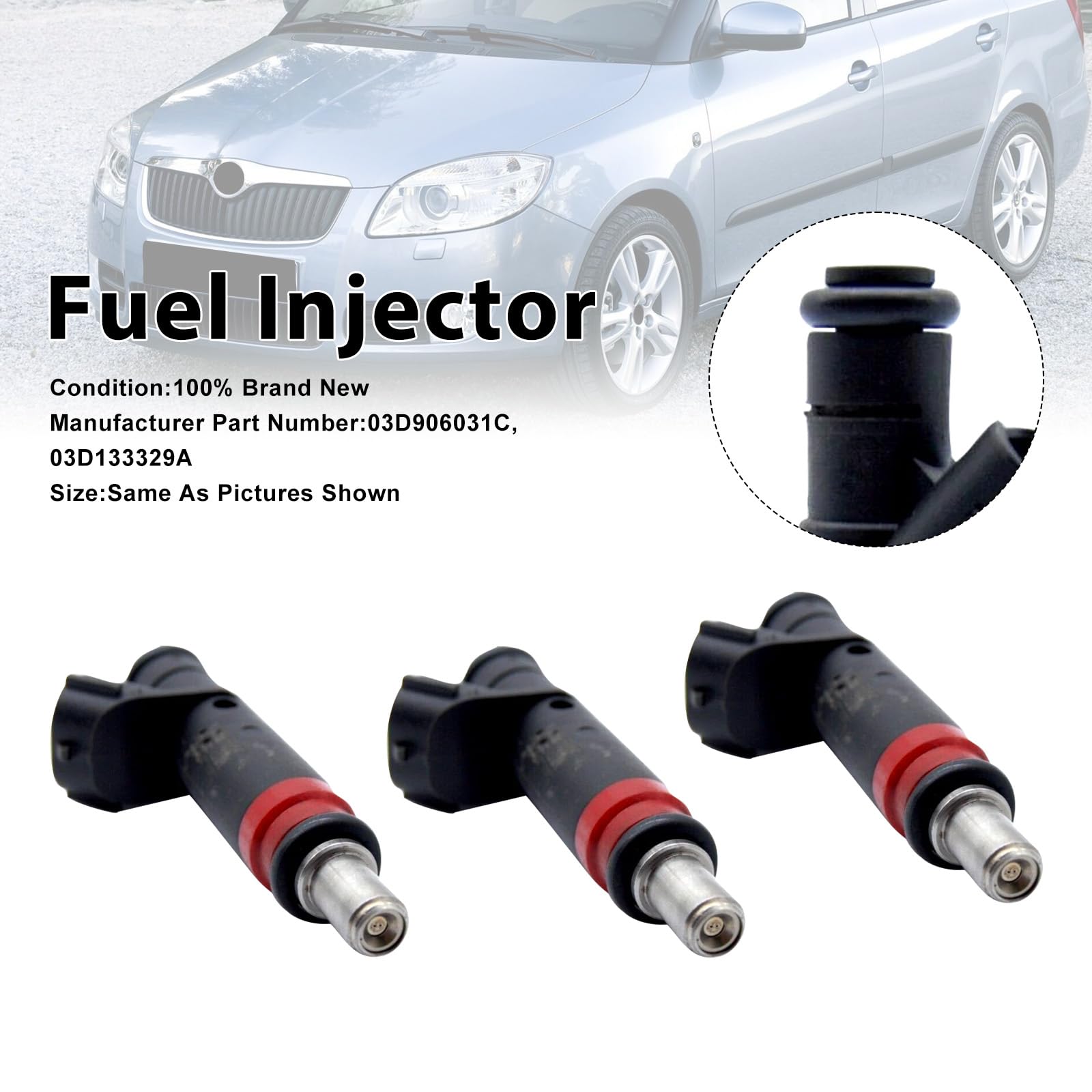 MAD HORNETS 3PCS Fuel Injector Set 03D906031C Passend für Seat Cordoba Ibiza Passend für Skoda Fabia Roomster Passend für VW Fox Polo 2001 2018