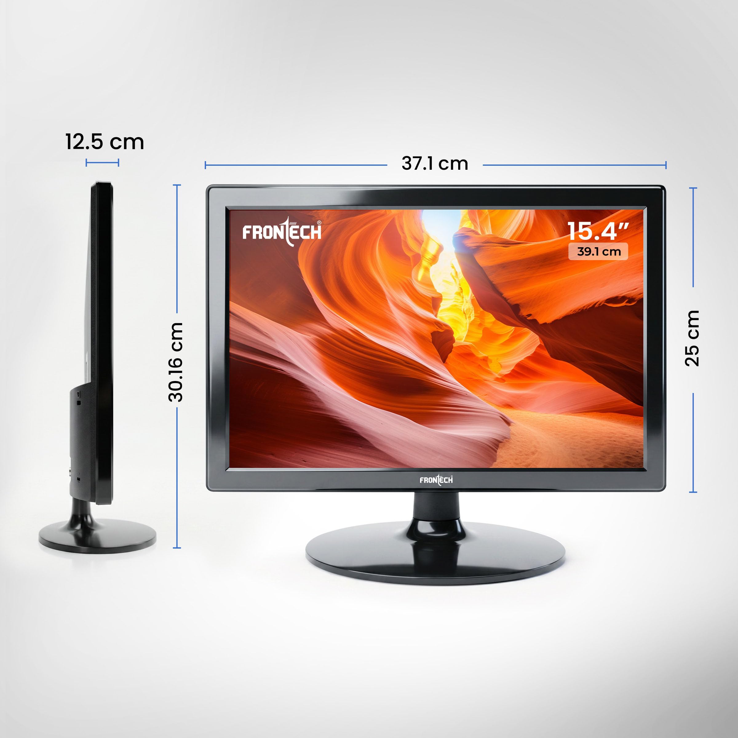 FRONTECH 15.4 Inch HD LED Monitor, Refresh Rate 60 Hz,1280 x 800 Pixels, Wall Mountable Slim Stylish Design with 16.7M Colors, HDMI & VGA Ports, Built-in Power Supply (MON-0068,Black) — Amazon image 6
