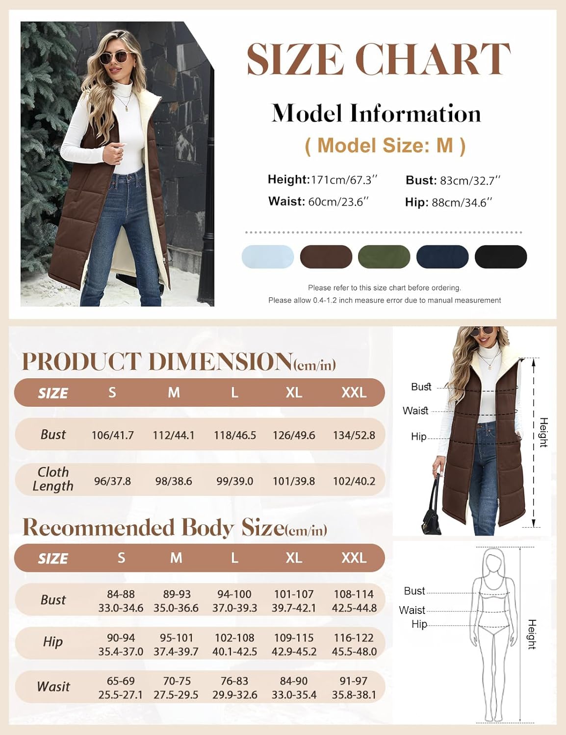 Womens Long Fleece Vest Sleeveless Zip Vest Sherpa Quilted Jacket Trendy Warm Fall Winter Coat Outerwear 2025 - Image 4