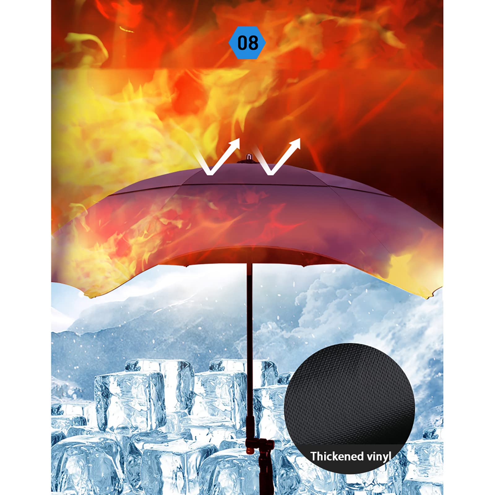 Parapluie de pêche portable UV 50+, réglable, grand universel, coupe-vent et imperméable, poteau en alliage d'aluminium, sac de transport, fourche au sol