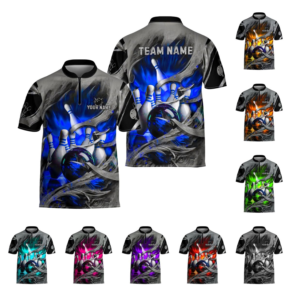 Ligthuy Personalized Bowling Jersey 3D, Bowling Shirts for Team, Bowling Shirt Unisex for Men Women, Bowling Shirts for Men