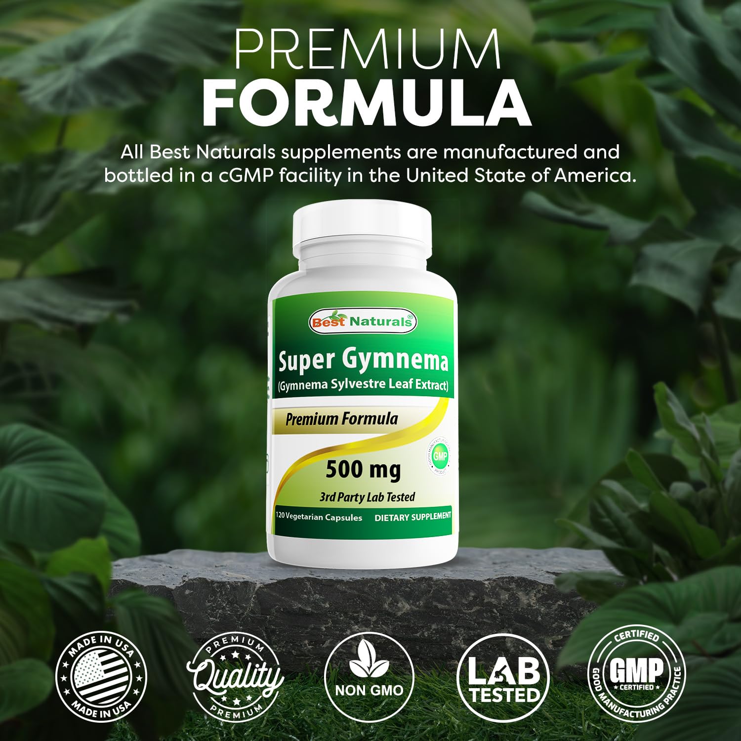 Best Naturals Gymnema Sylvestre Extract 500 mg 120 Vegetarian Capsules - Contains Minimum of 25% Gymnemic Acid (Pack of 2) — Amazon image 5