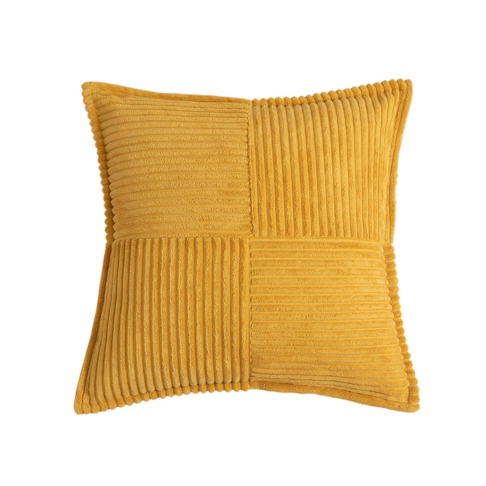 Housse de coussin en velours côtelé jaune 30x50 cm pour canapé