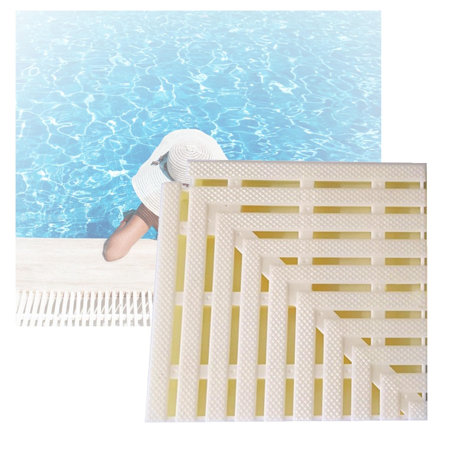 Genérico Rejilla de desagüe Exterior de 40 cm, de plástico, para duchas y Piscinas, con Tapa de desagüe en ángulo Recto, Juego de 2 Piezas para Granjas y baños: solución eficiente para el Flujo de AG