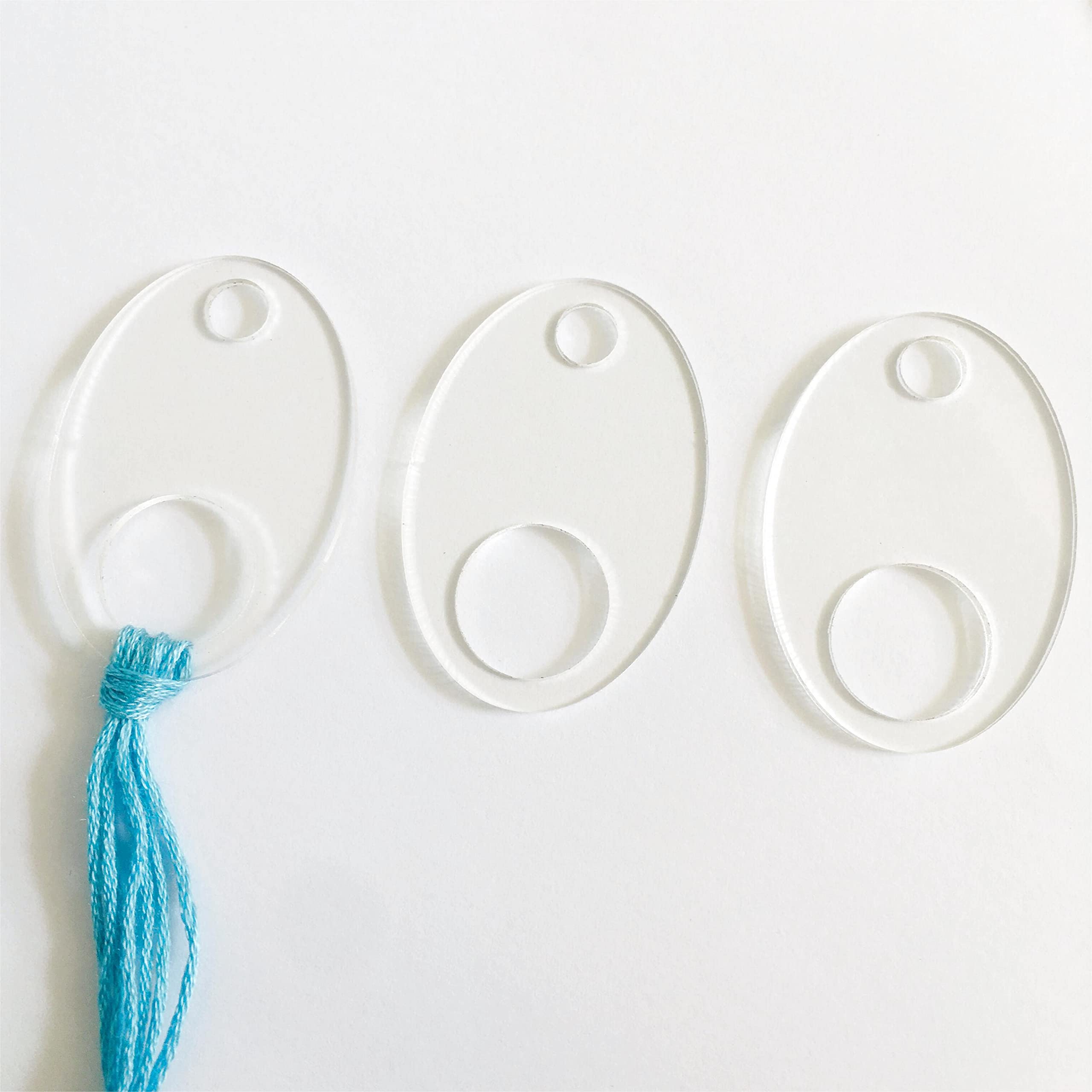 OLYCRAFT 50 Acryl-Spulen Mit Scharnierring – Transparent, Tropfenform, Für Nähgarn & Bastelbedarf