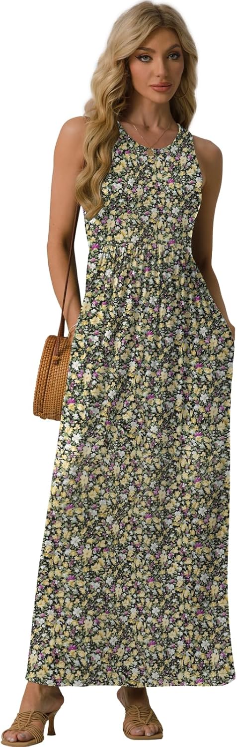 GRECERELLE Women's Summer Sleeveless Casual Long Tank Maxi Dress with Pockets (XS-3XL) - Image 3