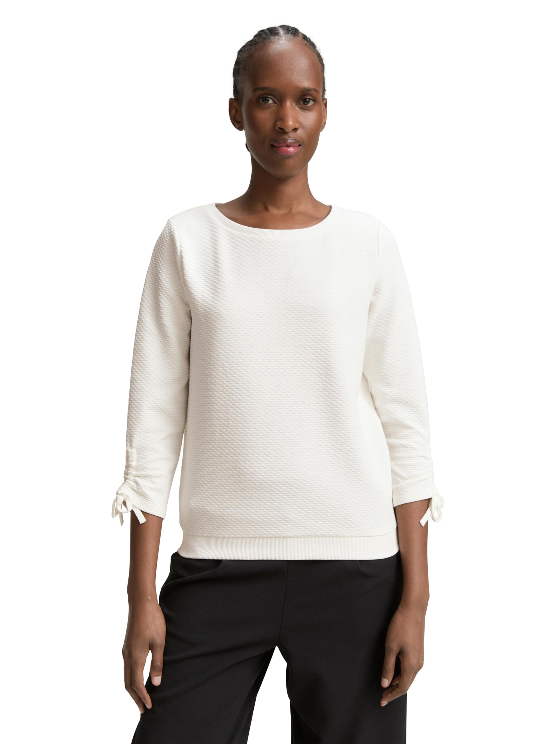 Tom Tailor Denim Damen 1047227 Sweatshirt mit Raffärmeln (1er Pack)