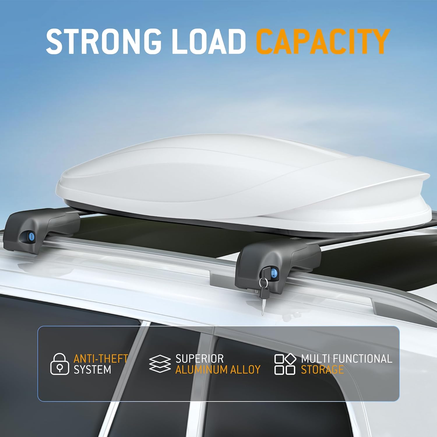 HYR Lockable Roof Rack Cross Bars Compatible with Subaru Crosstrek 2018-2023 & Impreza 2017-2023 with Raised Side Rails, Aluminum Heavy Duty Anti-Theft Roof Rails Crossbars Rooftop Cargo Bars