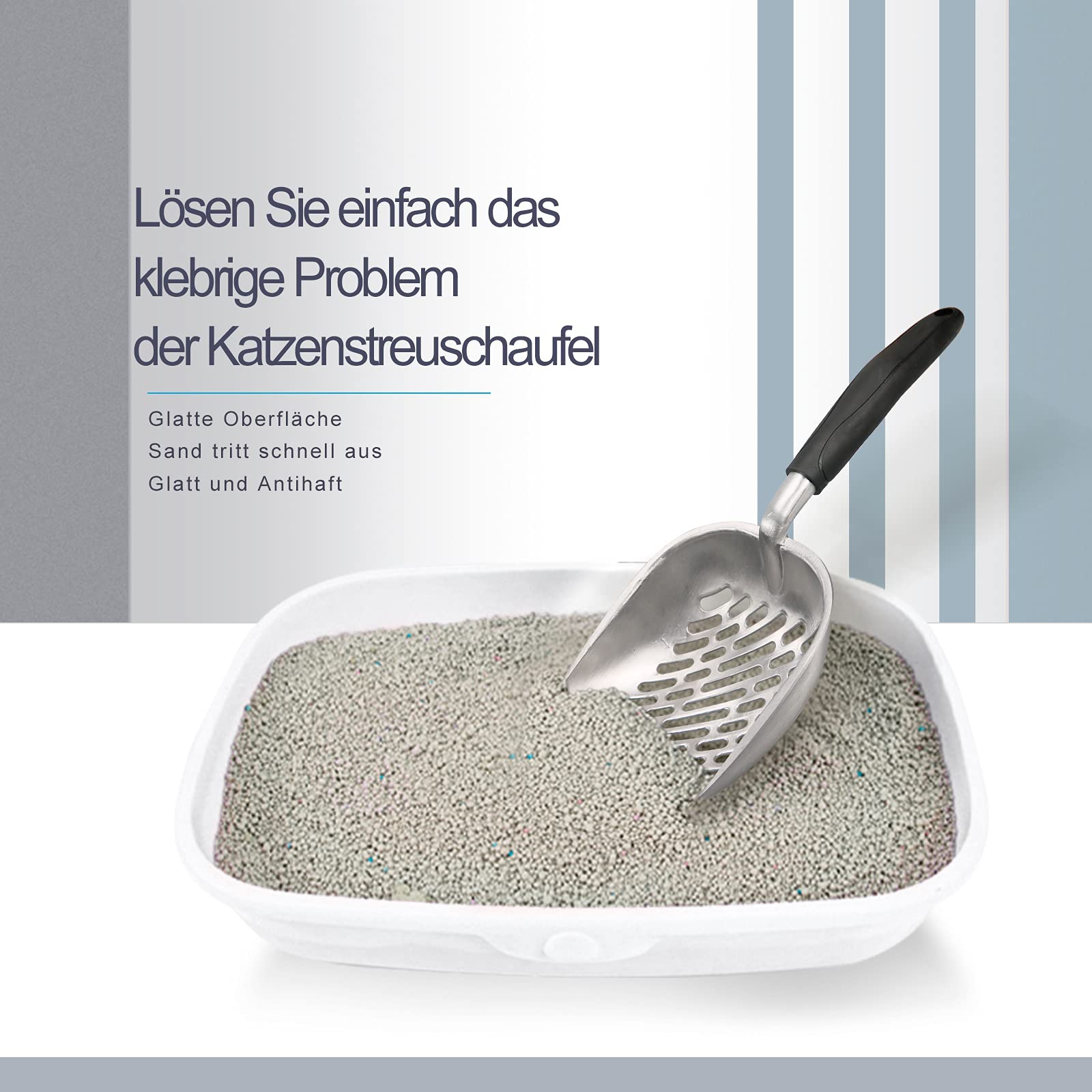 Katzenklo Reinigungsset 4-teilig - Alu-Schaufel Mit Besen & Bürste