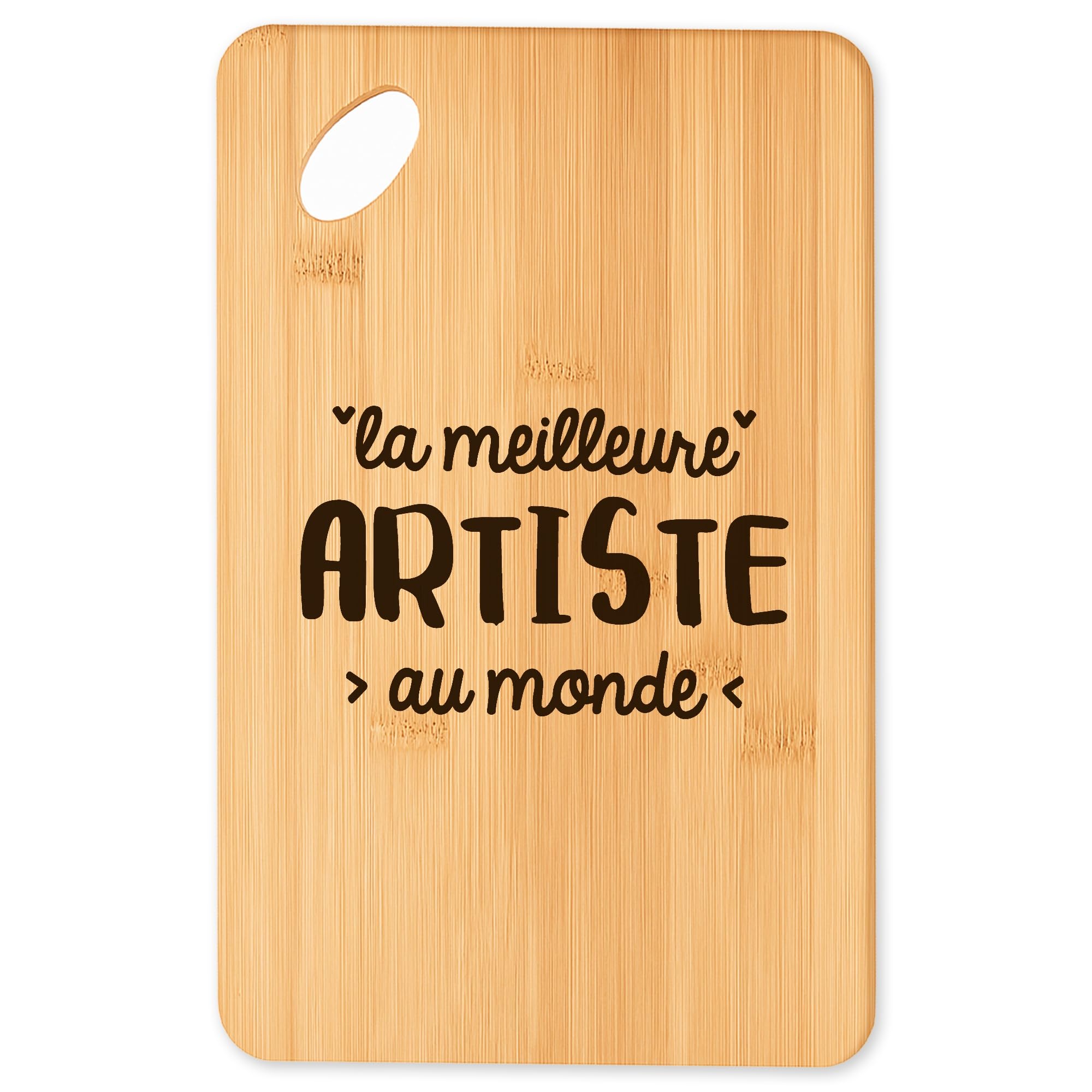 Cadeau cuisine artiste : planche à découper originale en bambou pour un apéro ou barbecue réussi