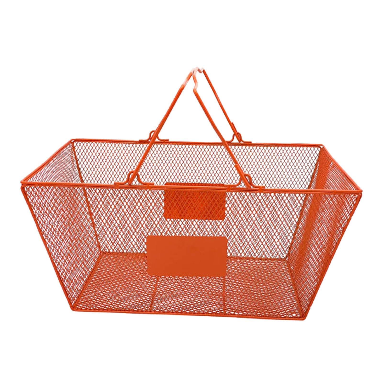 Tragbarer Draht Einkaufskorb mit Ergonomischen Griffen, Orange