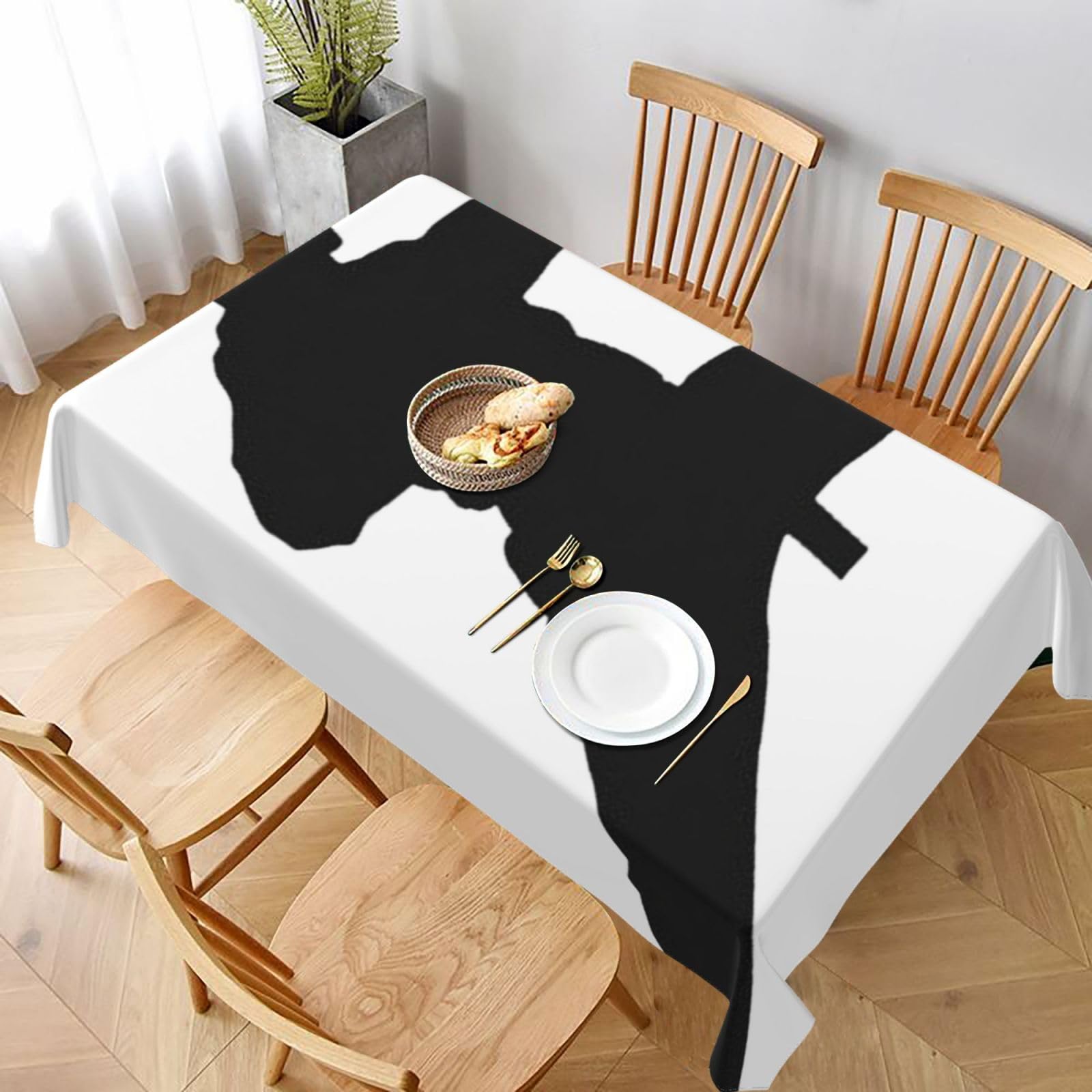 BNVSADC karates Printed Rectangle Tablecloth 228x152 CM, Water Resistant Polyester Table Cloth Decorative Fabric Table Covers for Kitchen Dining Table Parties Camping