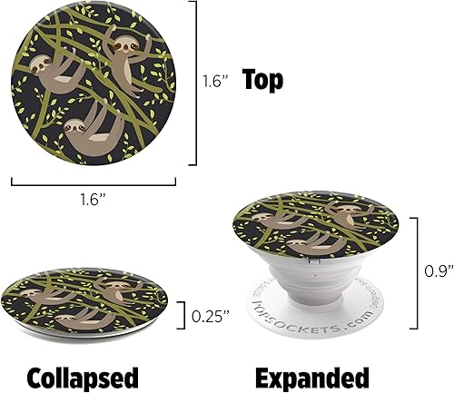 Miniatura 7 de PopSockets Agarre para teléfono con soporte expandible, agarre adhesivo - Sloths-A-Lot