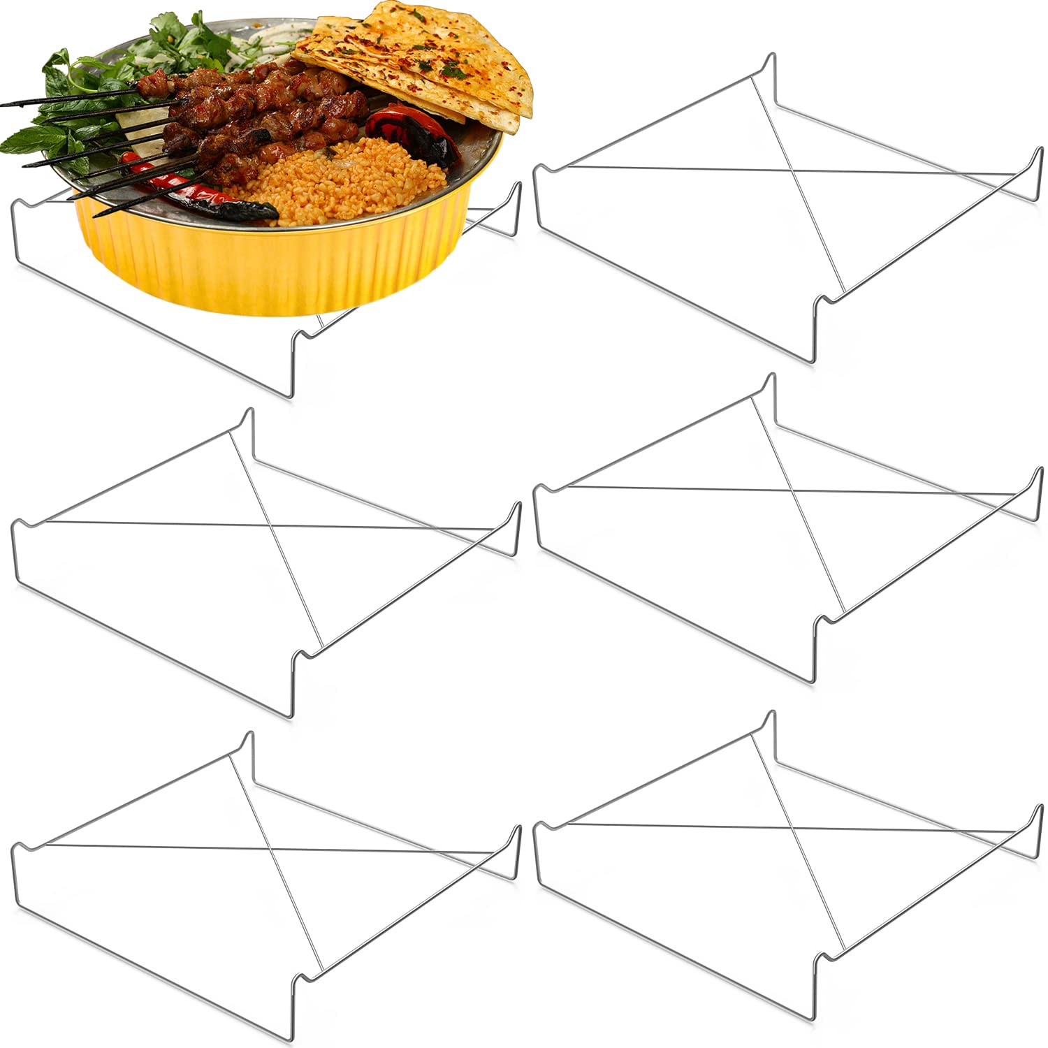 Buy 6 Pack Chafing Wire Rack Dishes Buffet Stand Full Size Racks Food