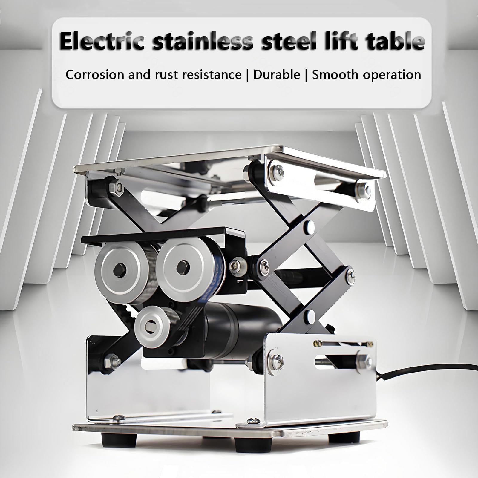 Mesa elevadora eléctrica, plataforma de laboratorio, fuerza de peso de 10 kg, rango de elevación de 100 a 290 mm, uso industrial, diseño compacto de 20 x 20 cm