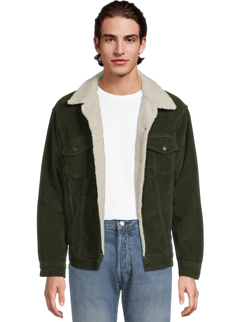 Olive Levi's® Relaxed Fit Sherpa Trucker