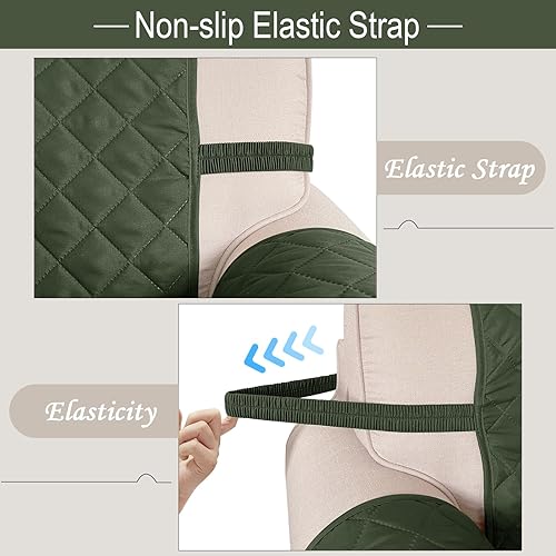 Miniatura 4 de Luxshare Home Reversible Oversized Sofa Covers Couch Cover Furniture Protector for Dogs Elastic Straps Water Resistant(XLSofa,HuntergreenSage)