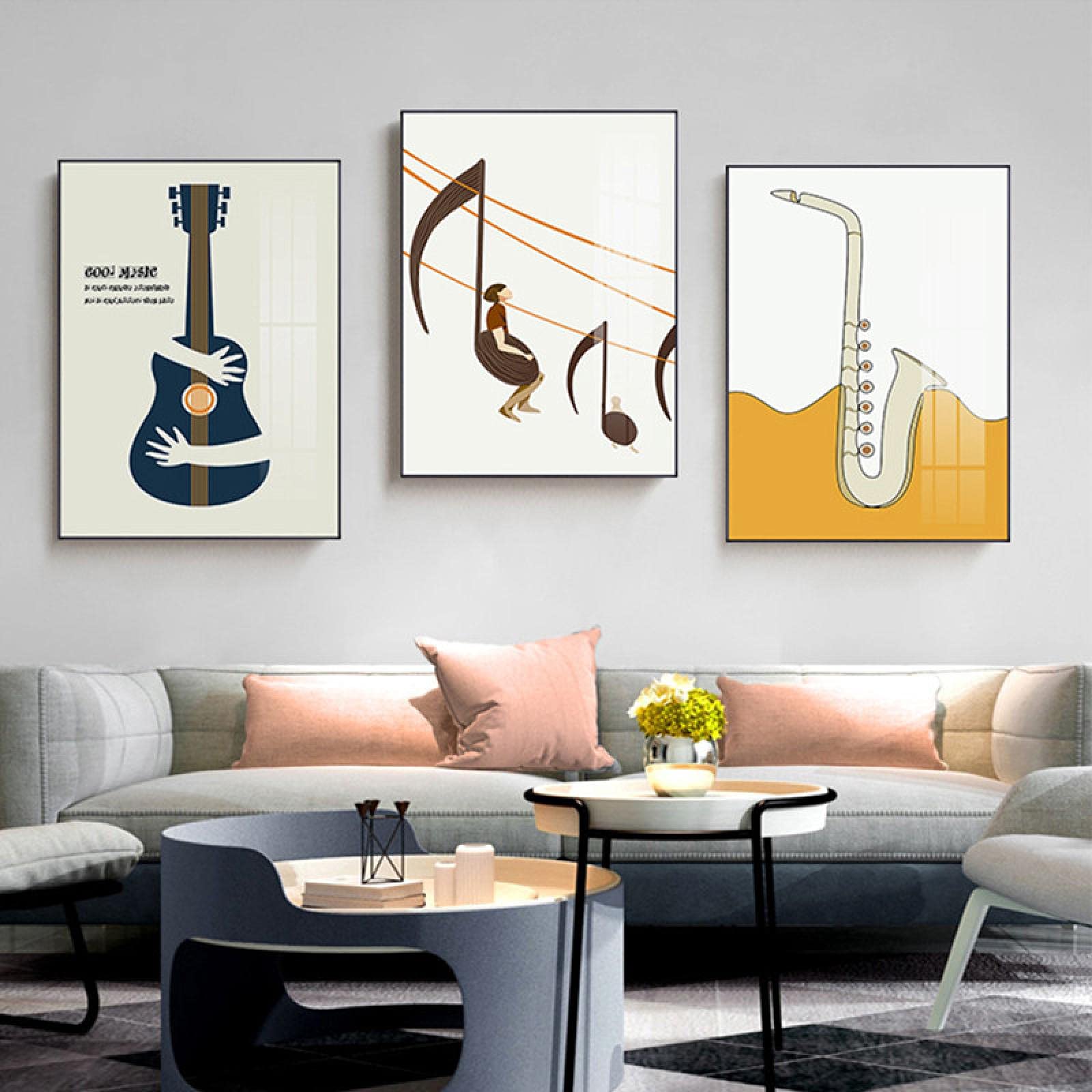 Cuadros de elementos musicales 20x30cm pack de 3 lienzos sin marco para salon 8