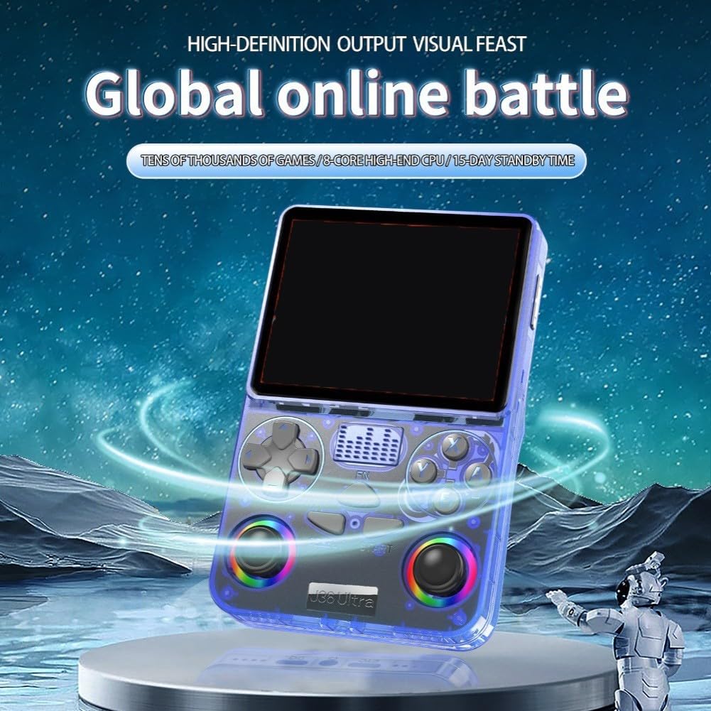Console portatile retrò con WiFi per battaglie in tempo reale e gioco offline, con sistema operativo open source e interfaccia personalizzabile (viola)