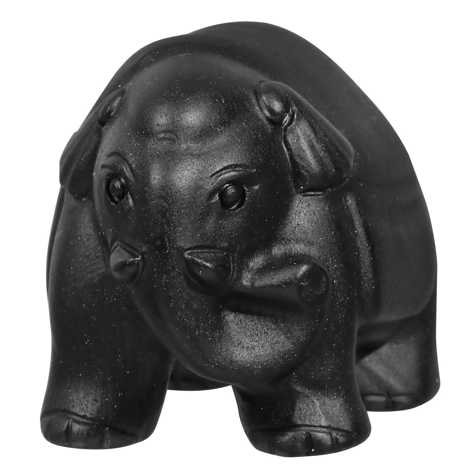 Statue d'éléphant asiatique en obsidienne pour harmoniser le salon