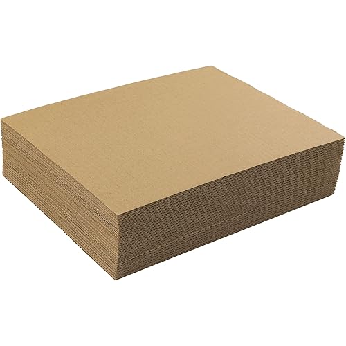 Mat Board Center, 25 pack 9x12 Brown Cardboard sheet, 1/8 inch thick, Flat Corrugated Cardboard Inserts for Packing, Shipping, Mailing, Cardboard Backing, Art Craft Card Board