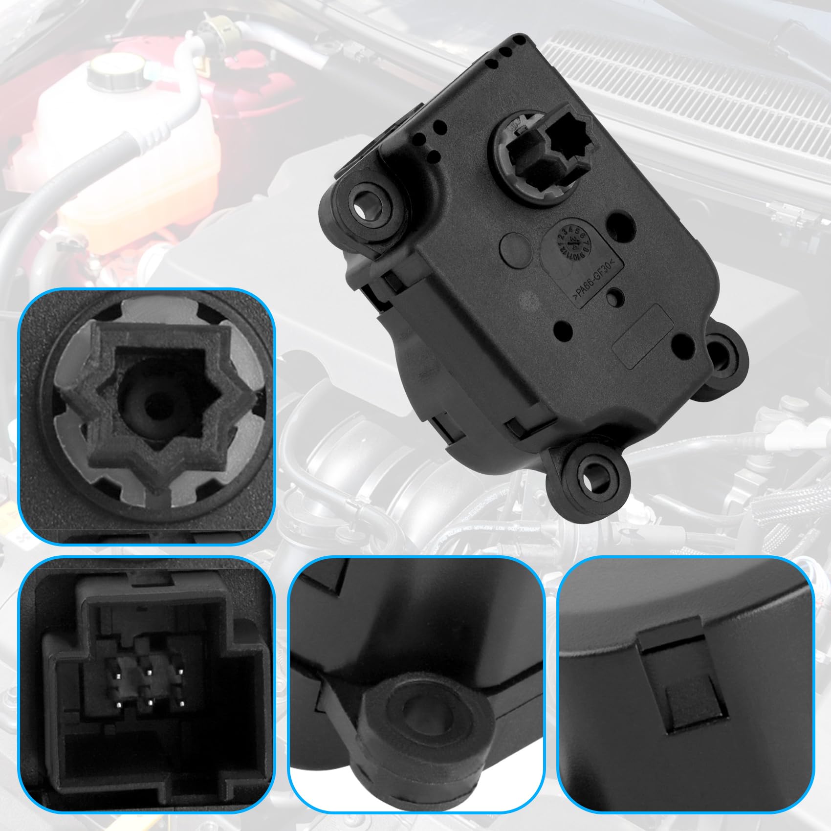1S7H19E616BB Attuatore Elettrico per Lamiera di Miscelazione Compatibile con Ford Fiesta 2008-2017, Attuatore per Lamiera di Miscelazione A/C Sostituisce 1581549 1768981 1836458