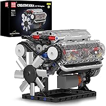 Mould King V8 Engine Building Blocks Sets, MOC Scale Model Kit with Battery and Motor, Collectible Set for Adults, Construction Toys Gifts for Friends Men Teen Youths (535 Pcs)