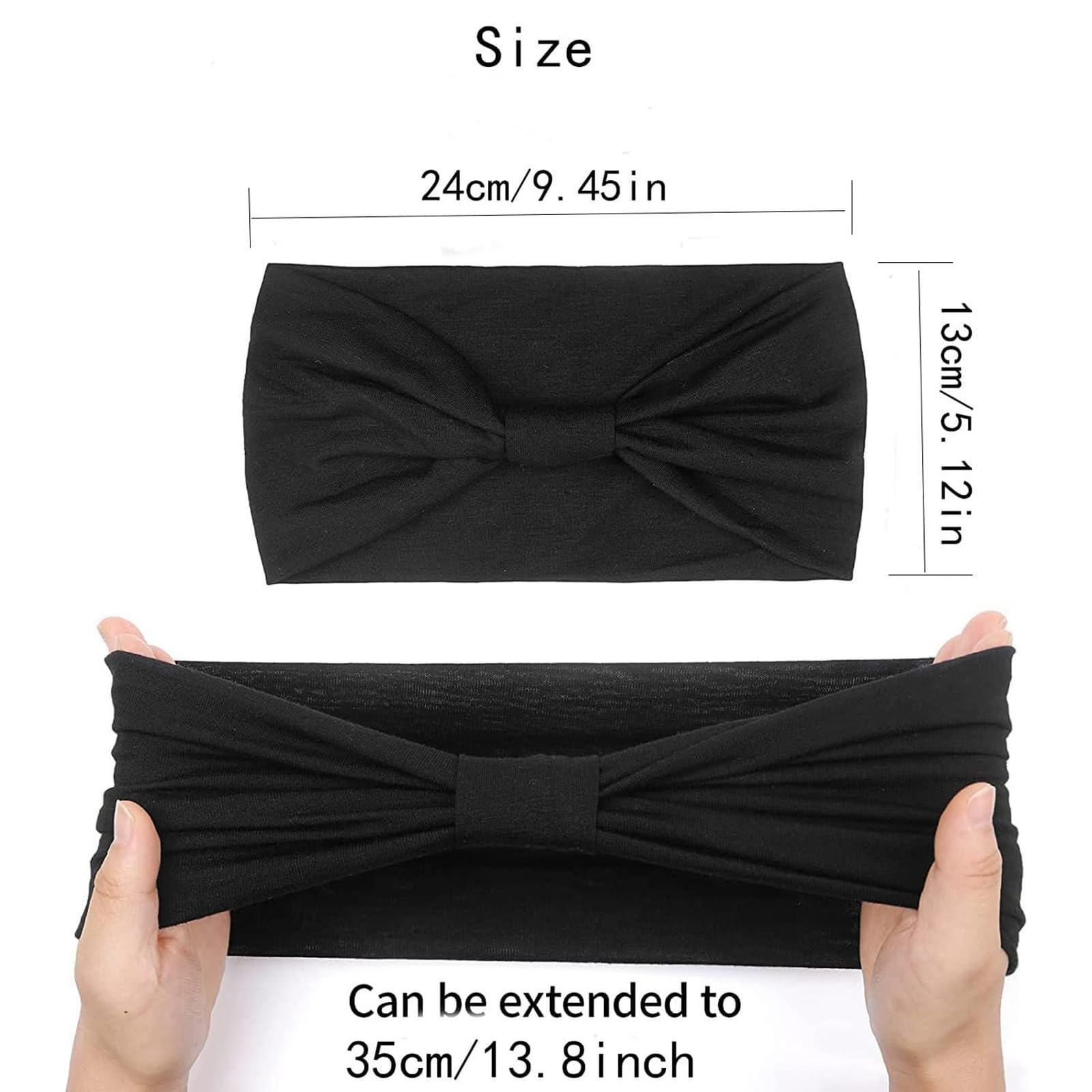 Headbands for Women Wide Hair Band,3 Pcs Solid Color Sports Yoga Head Wrap Hairbands Elastic Hairbands, solid color 3 - Image 2