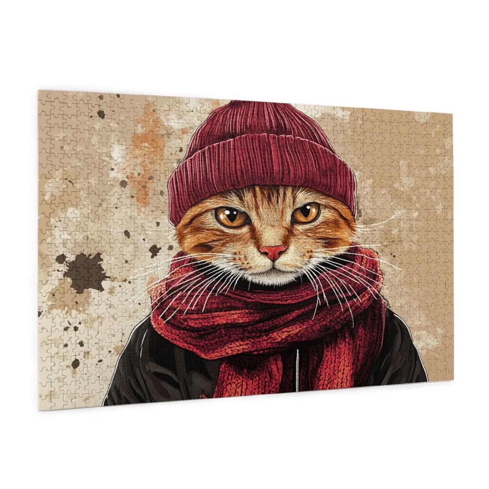 Puzzle kot, 3000 elementów, puzzle ze zwierzętami, dla dorosłych, z pudełkiem na prezent, duże drewniane puzzle dla dorosłych, gra zręcznościowa dla całej rodziny, prezenty dla kobiet, 81 x 122 cm