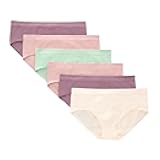 Tween Girls Underwear, Seamless Girls Panties, Boyshort & Hipster, Assorted Colors, 6-Pack