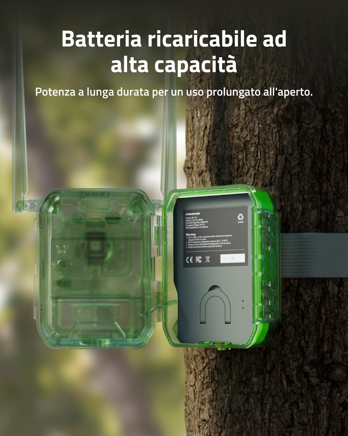 Reolink CAMOVUE Rechargeable Lithium Battery Pack Solo per Talon Pro | Batteria Ricaricabile al Litio Camovue BP-10 – Alta Capacità, Lunga Durata, Leggera e Portatile