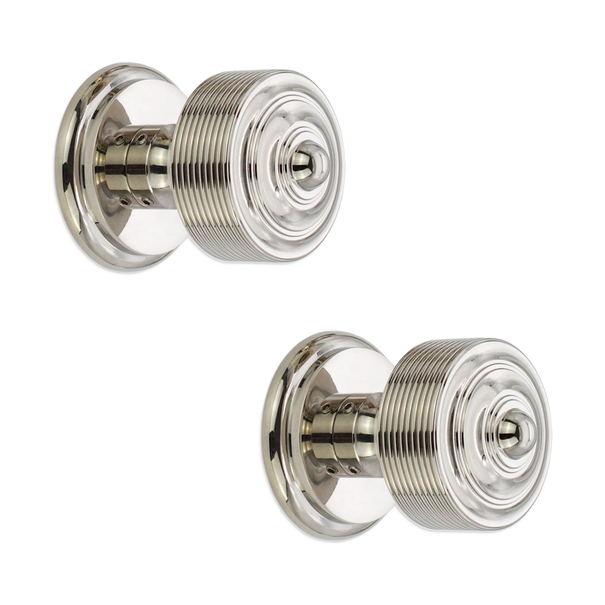 Poignées de porte en bois intérieures et extérieures Lyra en nickel poli pour rénover la maison