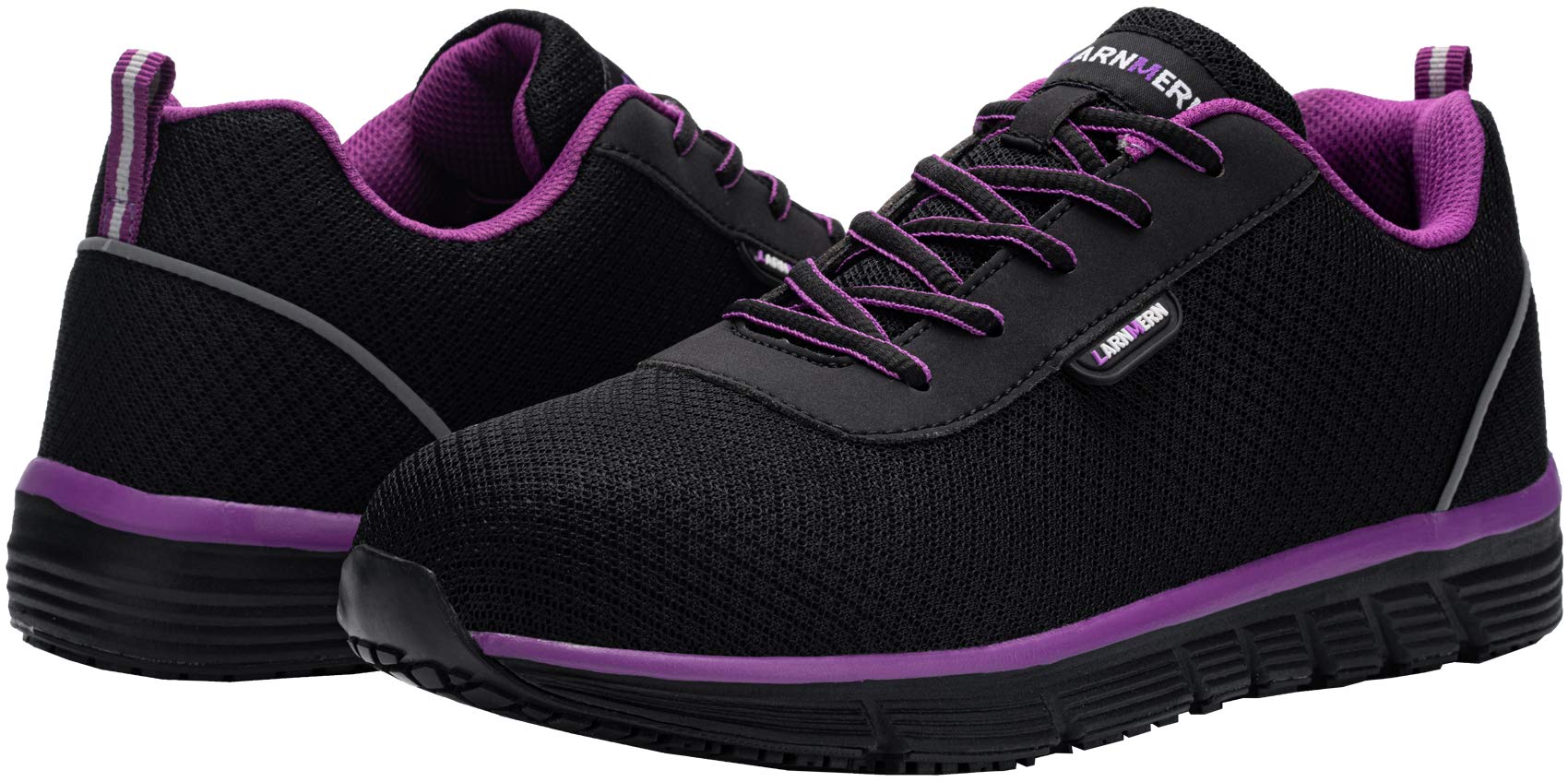 LARNMERN Chaussures de Sécurité Hommes Femme Embout Acier Antidérapant Baskets de Sécurité Ultra Légere Respirante Chaussures de Travail