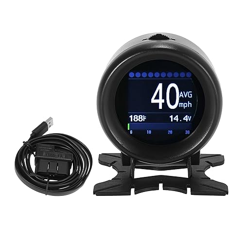 OBDII HUD - Medidor digital multifunciónKMH MPH para exteriores, velocímetro digital, medidor de temperatura de aceite, probador de voltaje de