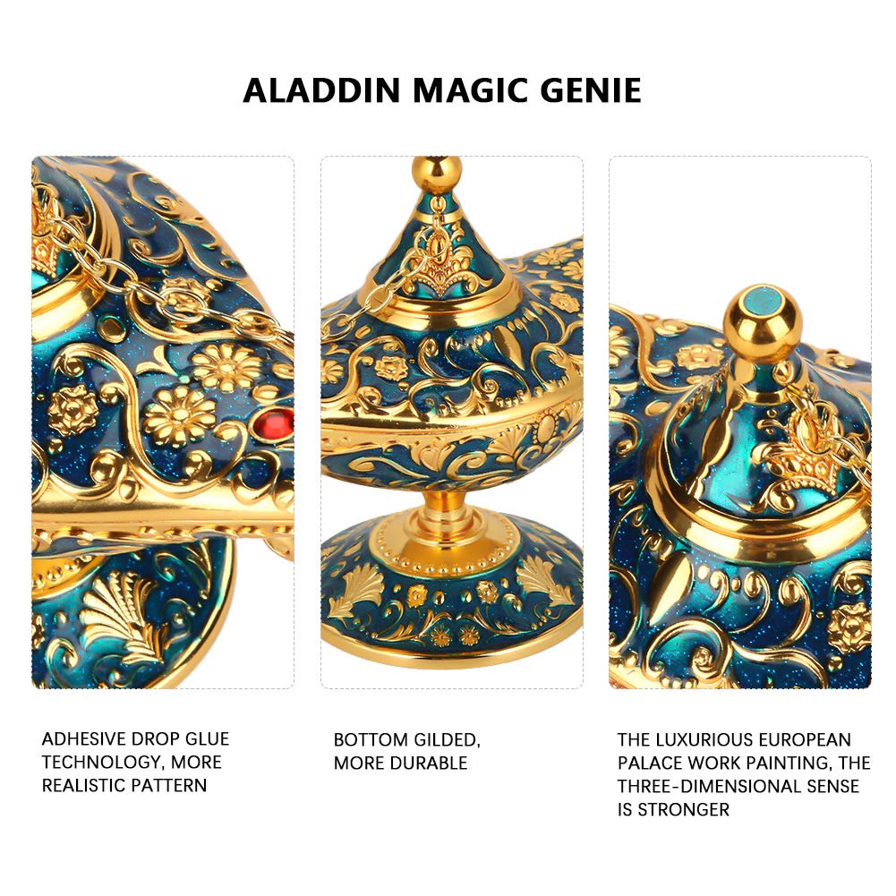 Lampada Di Aladino Decorativa - Lampada Magica 3D Con Relief Per Collezione E Casa - Foto 5